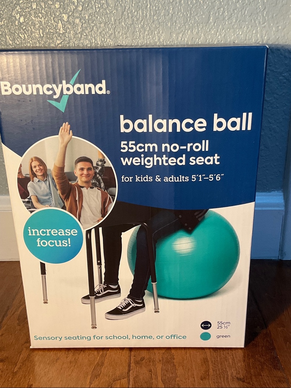 Medium,  55cm Green No-Roll Balance Ball Seat NWT